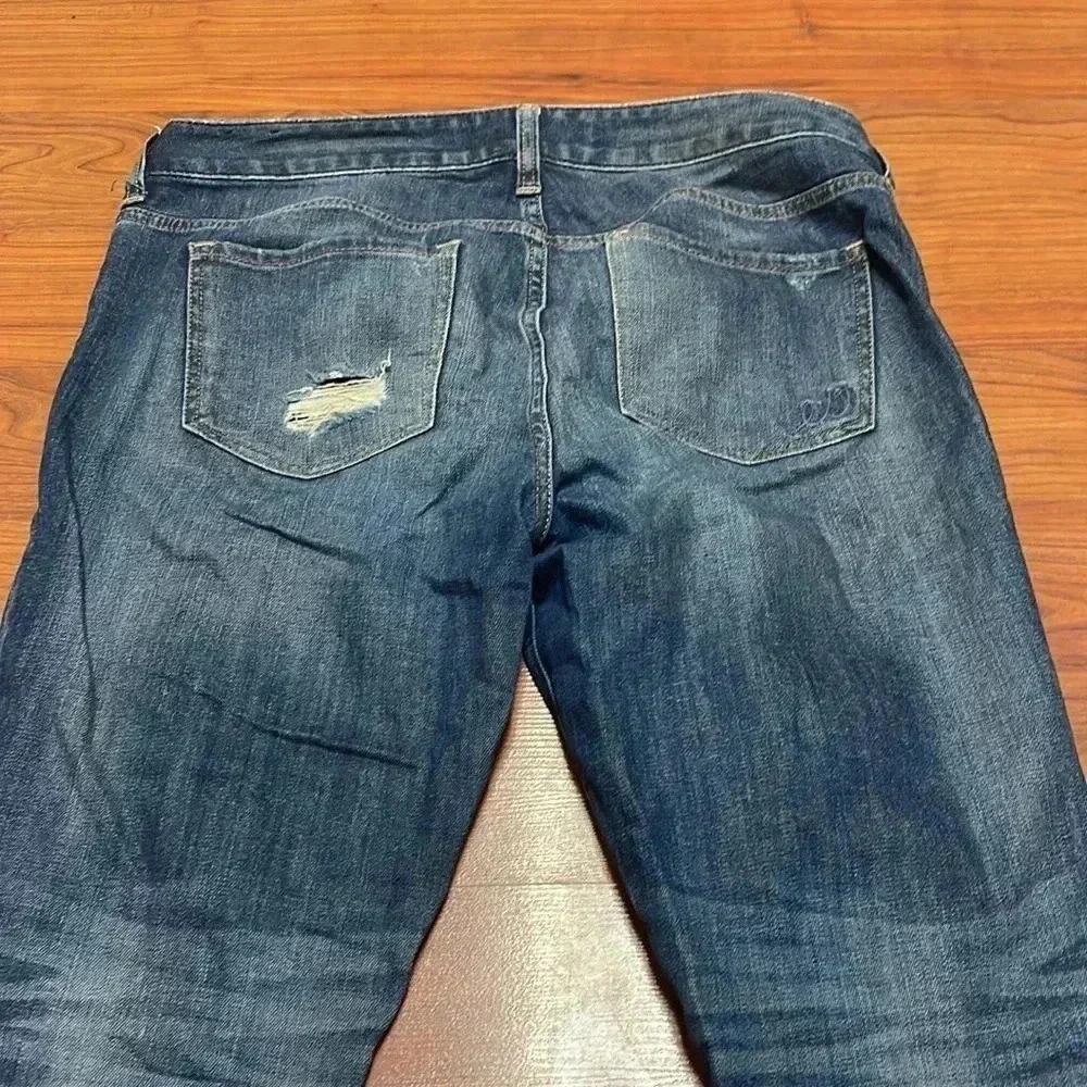 Express tapered boyfriend distressed ankle jeans